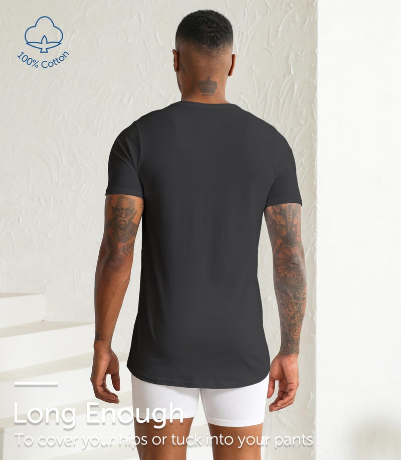 Comfneat Men's 6-Pack Pure Cotton Undershirts Comfortable Crew Neck T-Shirts (Black 6-Pack, XXL) - Image 4